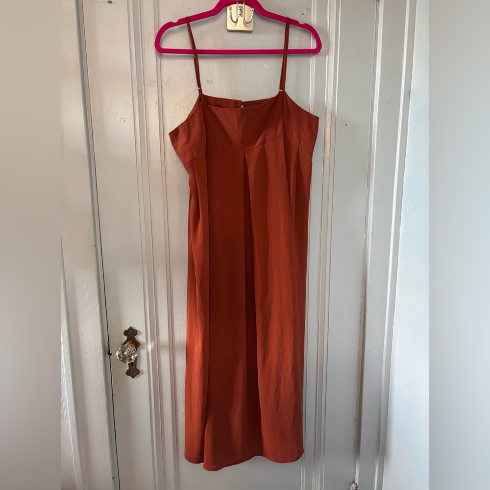 NWT L Who What Wear Jumper Dress in Rust Brown